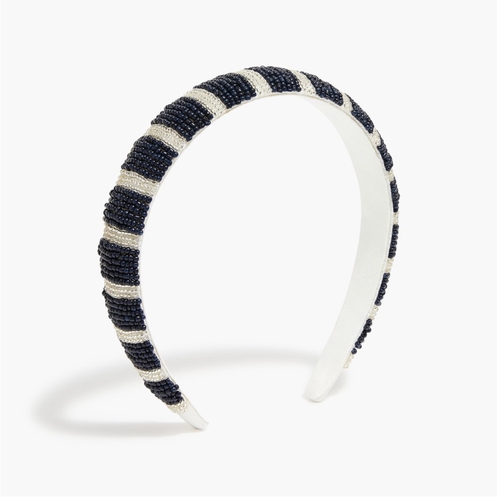 J. Crew Elegant Blue and White Puffy Beaded Headband